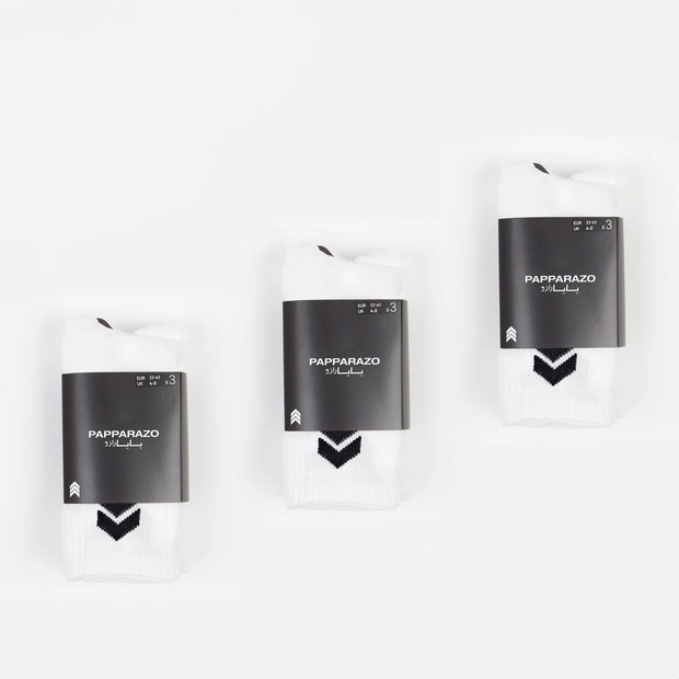 3 PAIRS - WHITE SOCKS